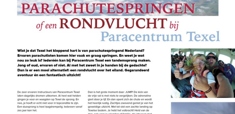 Parachutespringen óf een rondvlucht met Paracentrum Texel